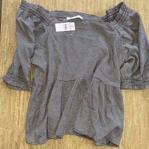 Loft striped off the shoulder blouse